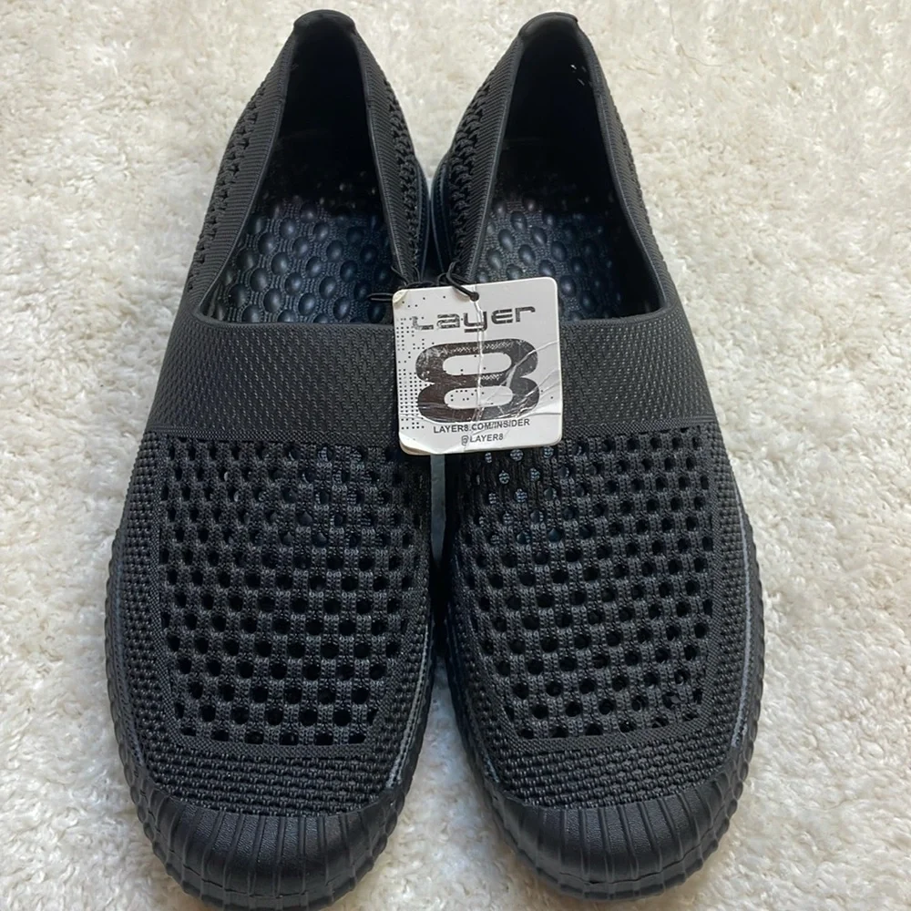 Layer 8 Mens Slip-on Lightweight Waterproof Flexible Walking Sneaker Shoe Sz 11